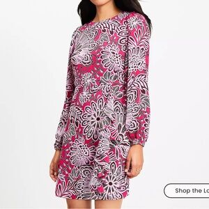 Flare Dress with Ruffled Skirt and Long Sleeves